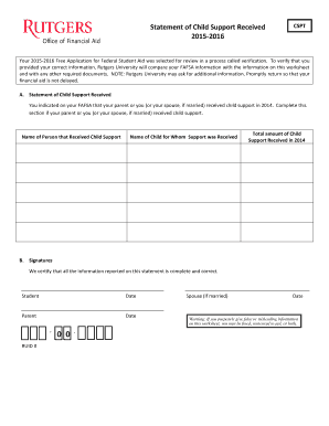 Child Support Statement Form