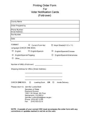 Deadline to Order Voter Registration and Voter bb - State of California