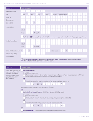 Application for Superannuation Benefit - ESSSuper