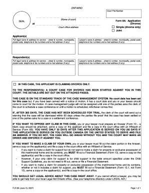Form 8A: Application Divorce - FamilyLLB