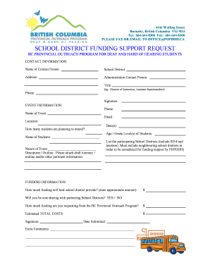 Event management planning template - SCHOOL DISTRICT FUNDING SUPPORT REQUEST - bpopdhhbbcab