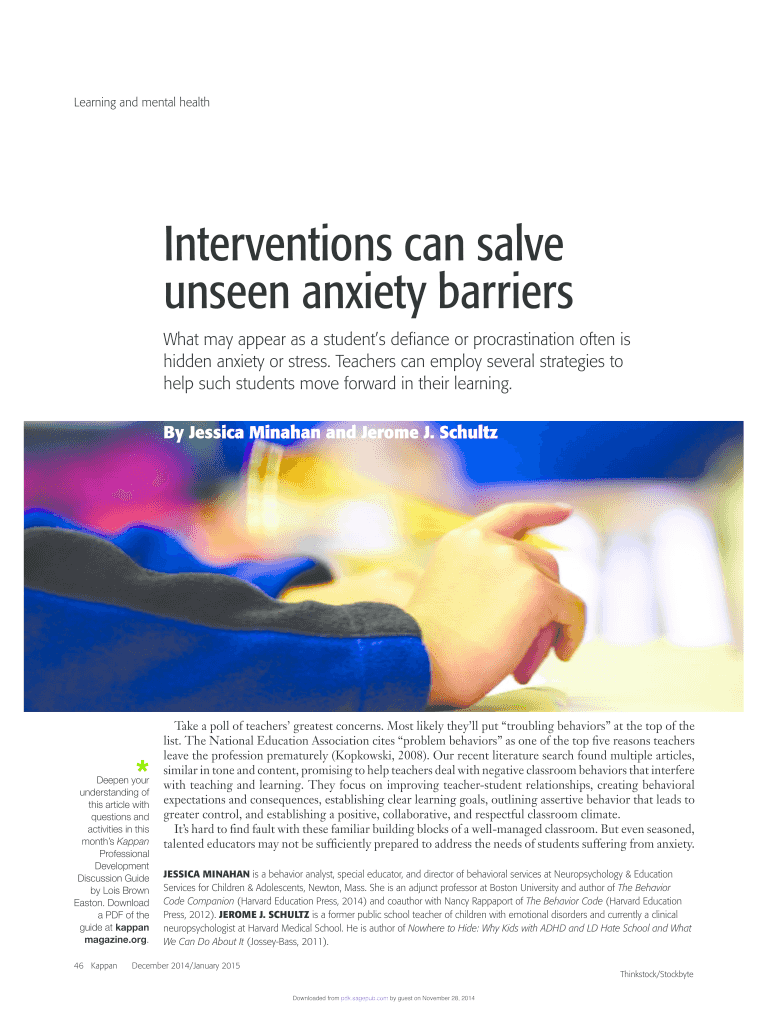 Fillable Online unseen anxiety barriers Fax Email Print pdfFiller