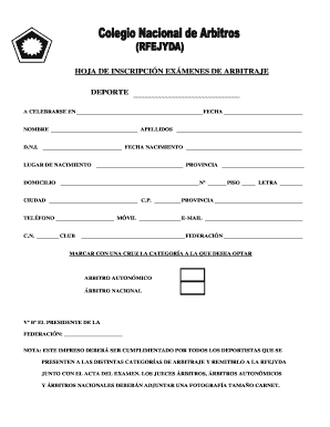 Arbitration Exam Registration Form