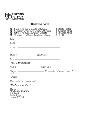 Donation Form - Huronia Symphony Orchestra - huroniasymphony