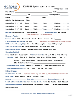 Stipend template - ECLIPSE E-Zip Screen order form