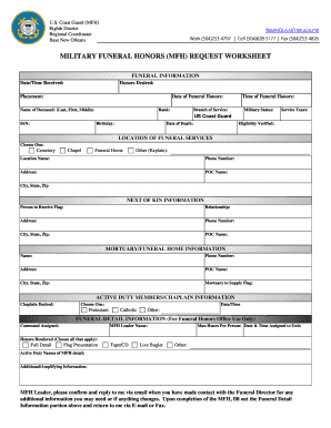 Military Funeral Honors Request FormDesignpdf
