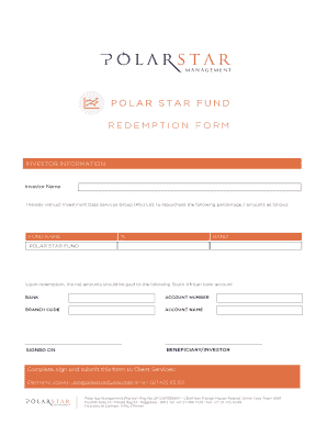 PolarStar Fund Redemption Form - Polar Star Management