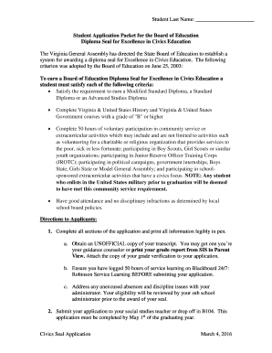 Likert scale questions examples - Student Application for the Board of Education Diploma Seal for Excellence in Civics Education - wshs fcps