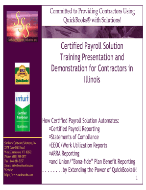 Certified Payroll Solution Training Presentation and Demonstration for Contractors in Illinois Sunburst Software Solutions, Inc