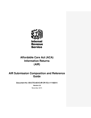Affordable Care Act ACA Information Returns AIR AIR bb - bIRSbgov - irs
