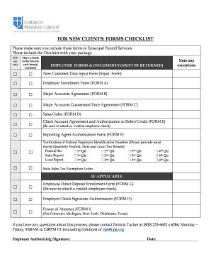 Fillable Online ADP Checklist for New Clients Fax Email Print - pdfFiller