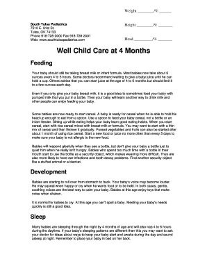 4 month feeding schedule - Web wwwbsouthtulsapediatricsbbcomb Well Child Care at 4 Months