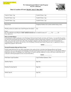 Youth Programs for children 5 years and older WA National Guard Child &amp - ngaw