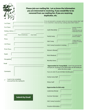 Mailing List Template Forms Fillable Printable Sles For Pdf Word Pdffiller Join Our Email List Template