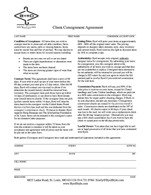 Client Consignment Agreement - Byrd Designer Consignment ...