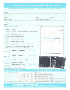 2017 edition teacher planner order form payment details ...