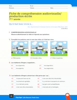 Fiche de compr hension audiovisuelle/ production crite - Leya