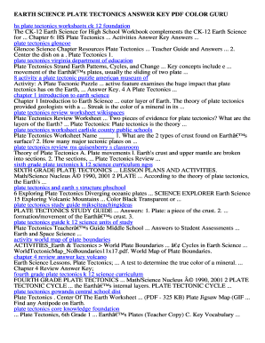 Color By Number Plate Tectonics Answer Key - Fill and Sign Printable  Template Online