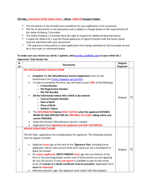 OCI Misc bCorrectionb of OCI Online Form Minor - NON bUS Passportb bb - ww2 in ckgs