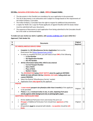 OCI Misc bCorrectionb of OCI Online Form Adult - NON bUS Passportb bb - ww2 in ckgs