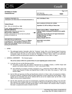 Page 1 of 5 Invitation to Tender General Service NCC FILE NO