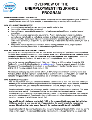 Fillable Online Unemployment Insurance (UI) is temporary income for workers who are unemployed ...