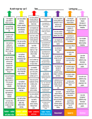 Learning target map year 5 - Upton Junior School - upton kent sch