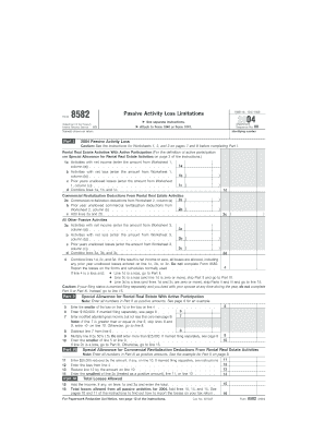 IRS Form 8582 2004