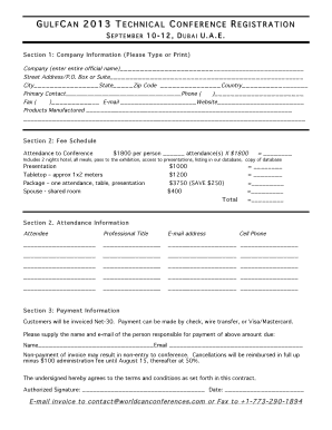 ULFCAN 2013 TECHNICAL CONFERENCE REGISTRATION