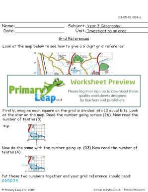 Grid references and map work - Primary Leap Worksheets Year 3 Geography Investigating An Area - Grid references and map work primary resource exercise