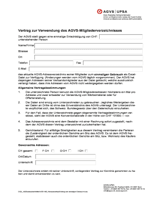 AGVS Member Directory Usage Agreement