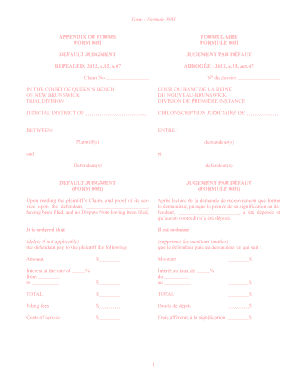 1 Form Formule 80H APPENDIX OF FORMS bFORM 80Hb DEFAULT bb - gnb