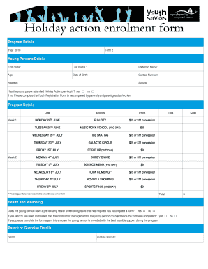 Confirmation invitations templates - Holiday action enrolment form - youthbwyndhambbvicbbgovbau - youth wyndham vic gov