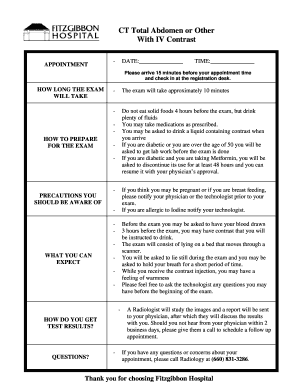 Parking agreement template word - CT Total Abdomen or Other With IV Contrast - Fitzgibbon Hospital - fitzgibbon