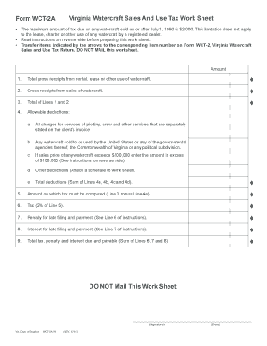 Virginia Watercraft Sales And Use Tax Work Sheet