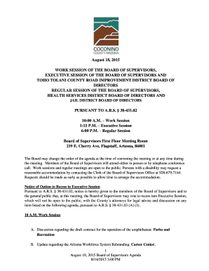 August 18 2015 WORK SESSION OF THE bb - Coconino County - coconino az