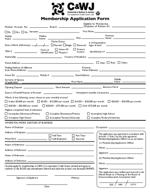 Membership Application Form Member Account No: Mr