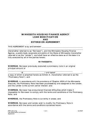 Minnesota Loan Modification and Extension Agreement