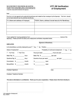 HTF-3B Verification Form