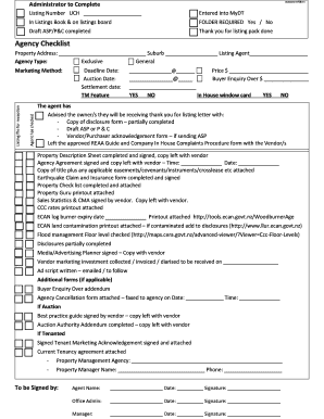 Real Estate Agency Checklist