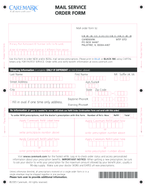 Caremark Mail Service Order Form