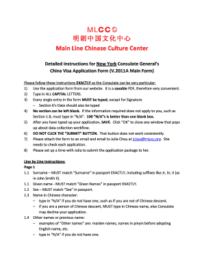 China Visa Application Form V.2011A