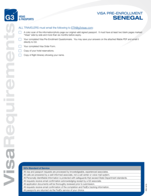 Senegal Visa Pre-Enrollment Form