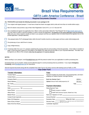 Brazil Visa Application Checklist