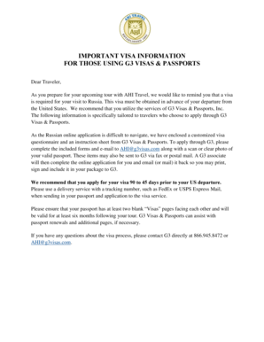 Russia Visa Application Form