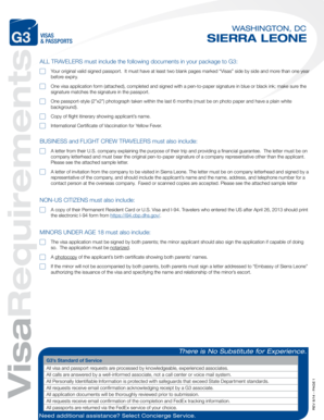Sierra Leone Visa Application Form