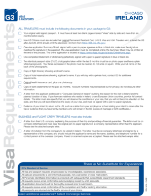 Ireland Visa Application Package