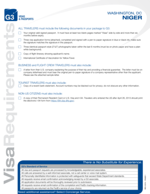 Niger Visa Application Form
