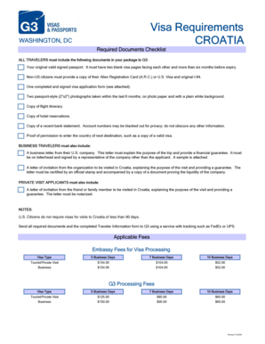 Croatia Visa Application Form