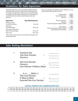 Tube Expansion Guidelines